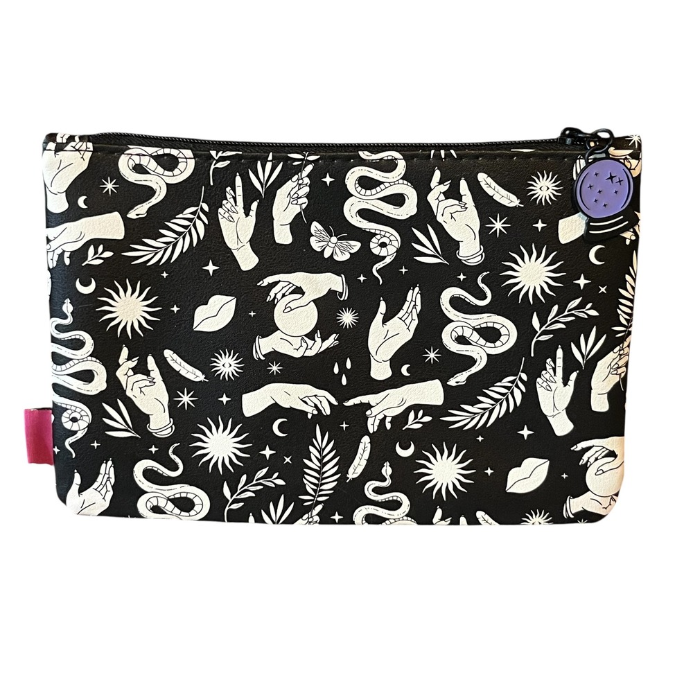 IPSY Glam Bag Celestial Witchy Makeup Bag Black Snakes Moon Palmistry